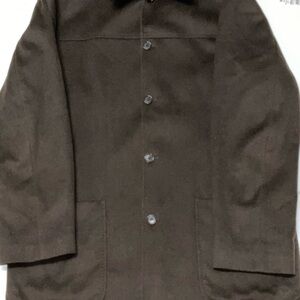 Calvin Klein Men's Dark Brown Trench Coat wool, silk and cashmere